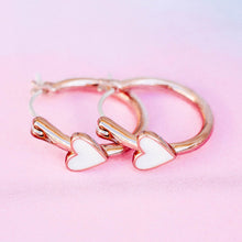 Load image into Gallery viewer, Petite Heart Hoop Earrings
