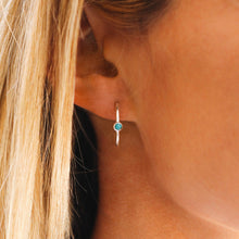 Load image into Gallery viewer, Stone Hoop Stud Earrings
