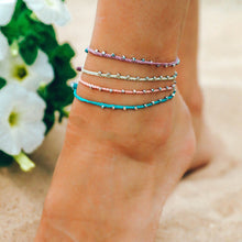 Load image into Gallery viewer, Silver Stitched Beaded Anklet
