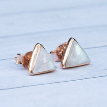 Load image into Gallery viewer, Gemstone Triangle Stud Earrings
