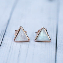 Load image into Gallery viewer, Gemstone Triangle Stud Earrings
